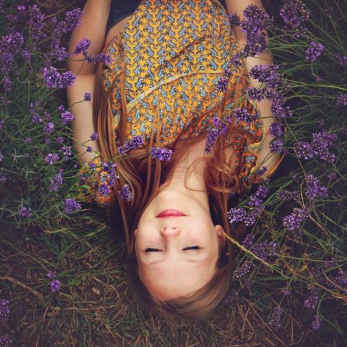 Peaceful Woman Laying Down
