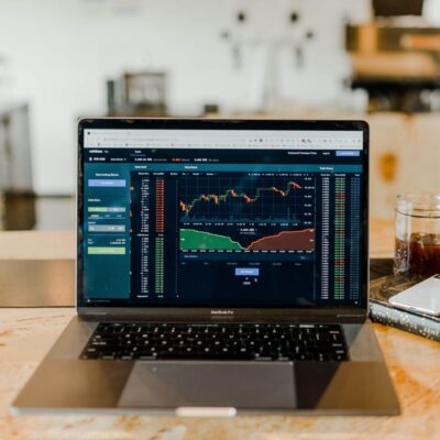 Stocks and Investments on laptop